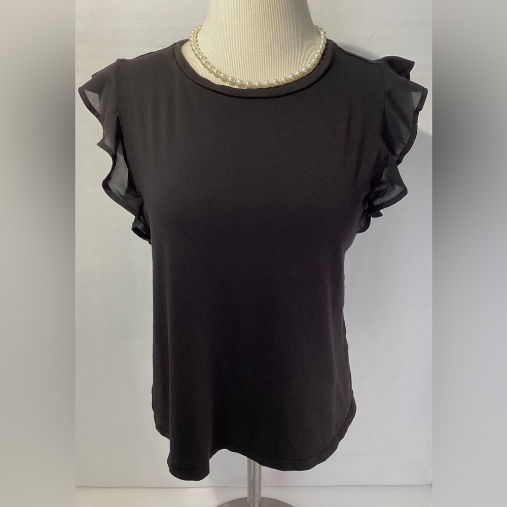 Michael Kors Woman’s Top Size M Color Black Pullover Short Sleeve Cotton